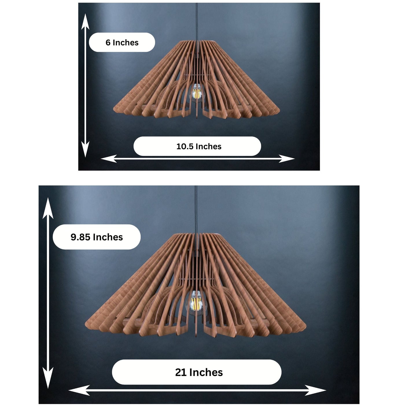 Flower Design Wooden Pendant Lamp