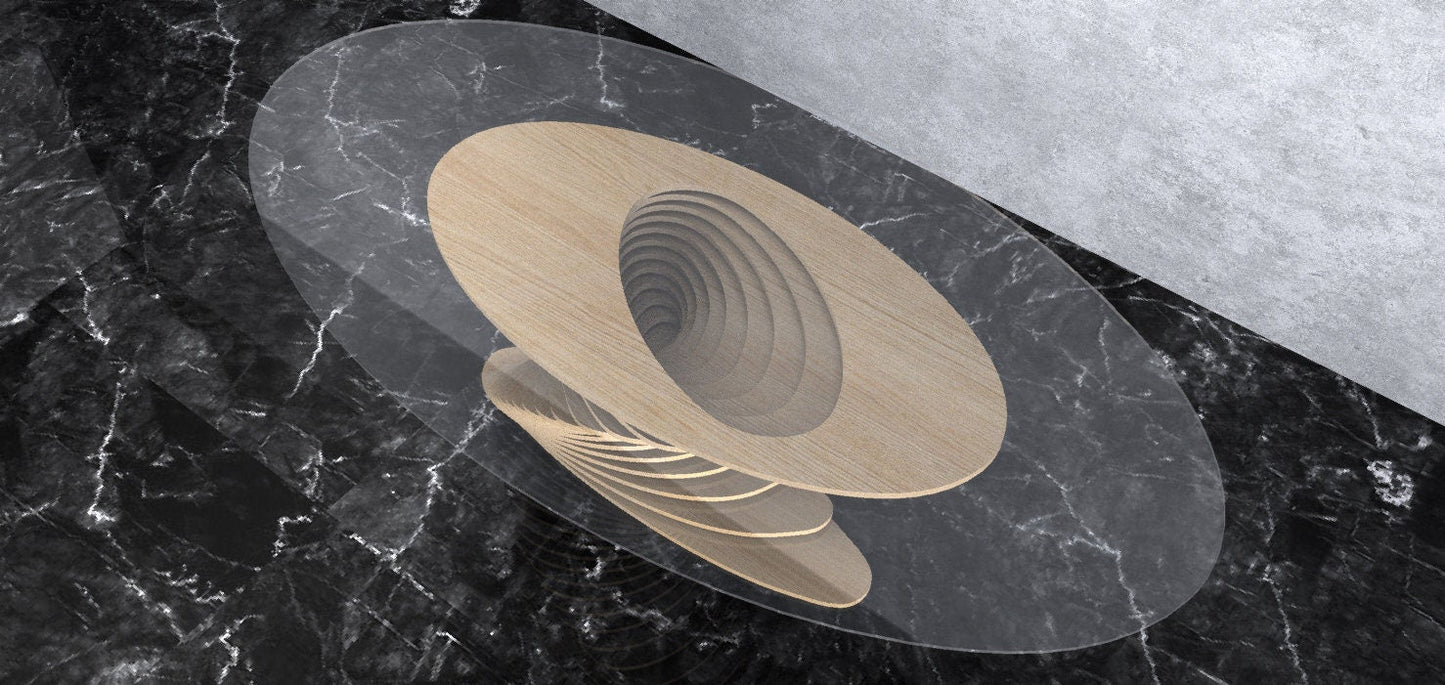 3D Wavy Design Parametric Wooden Side Table