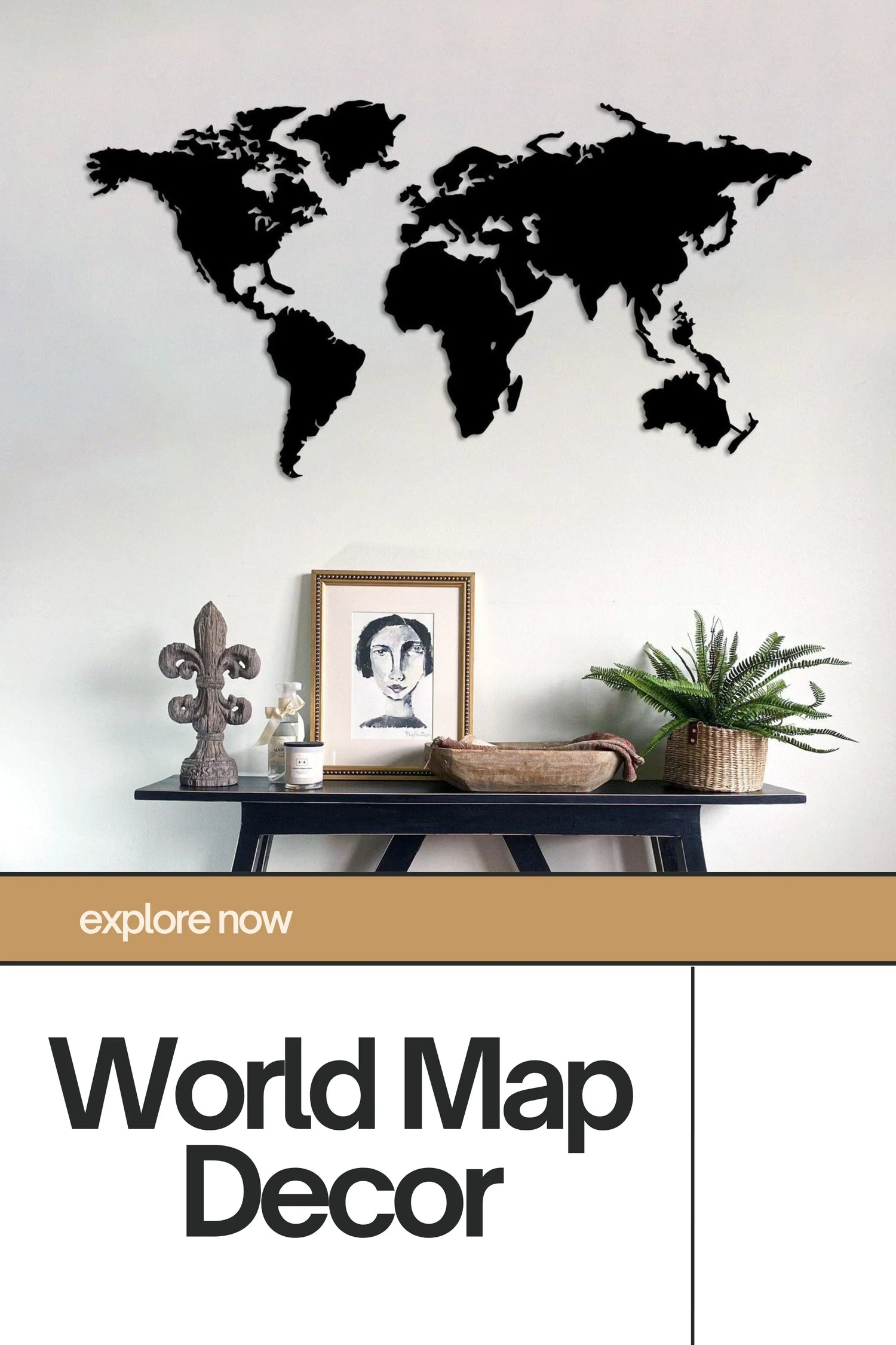 3D Wooden World Map