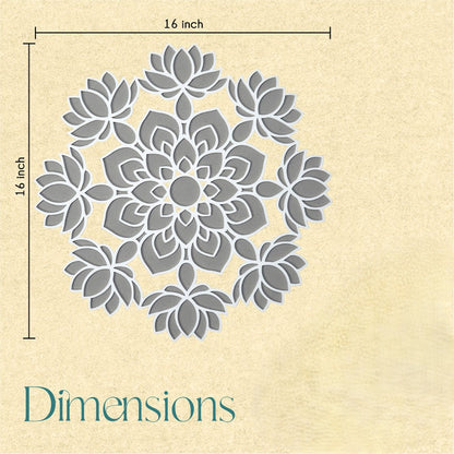 Abstract Flowers Design Pre Marked Rangoli