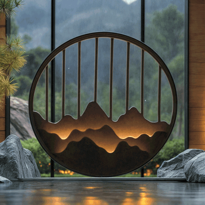 3D Wooden Mountain Wall Art