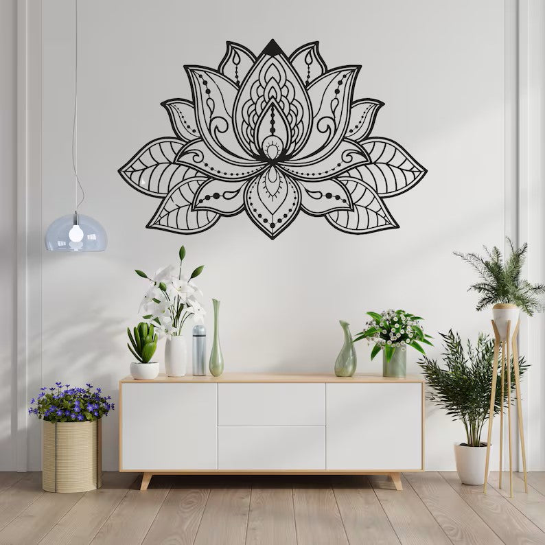 3D Lotus Flower Wooden Wall Art