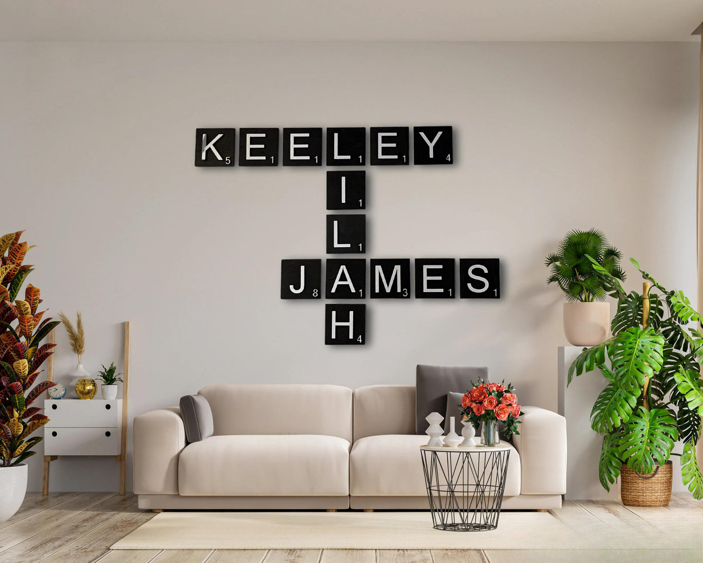 3D Wooden Scrabble Custom Letter Wall Decor Art