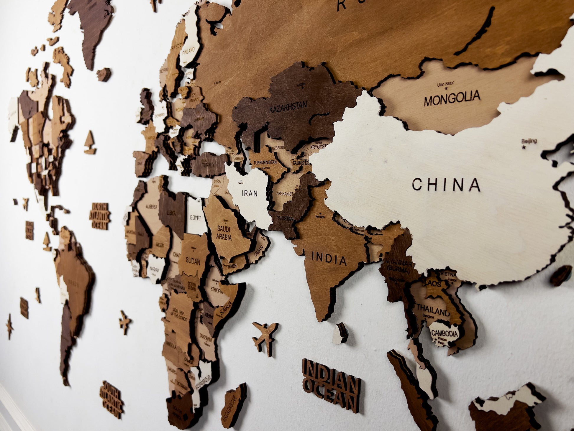 Wooden Map Wall Decor