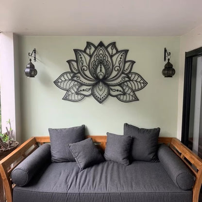 3D Lotus Flower Wooden Wall Art