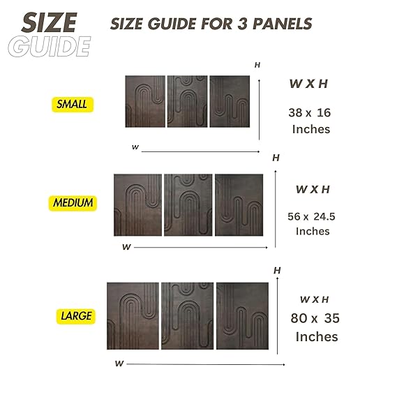 Modern Wooden 3 Panels Geometric Wall Art