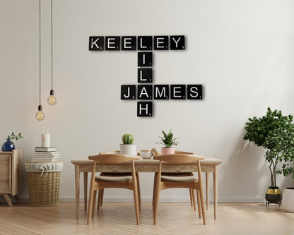 3D Wooden Scrabble Custom Letter Wall Decor Art