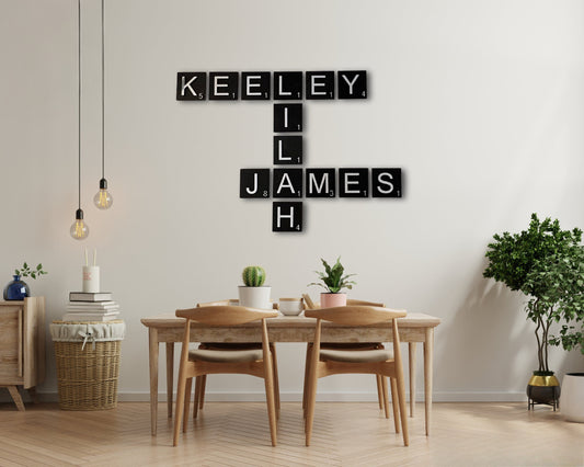 3D Wooden Scrabble Custom Letter Wall Decor Art