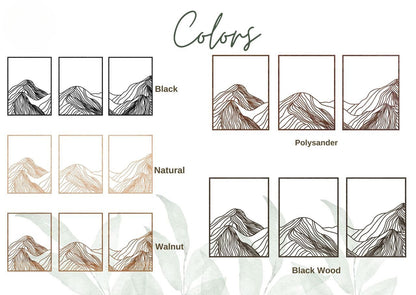 Mountain Wall Art Wood - Geometric Mountains