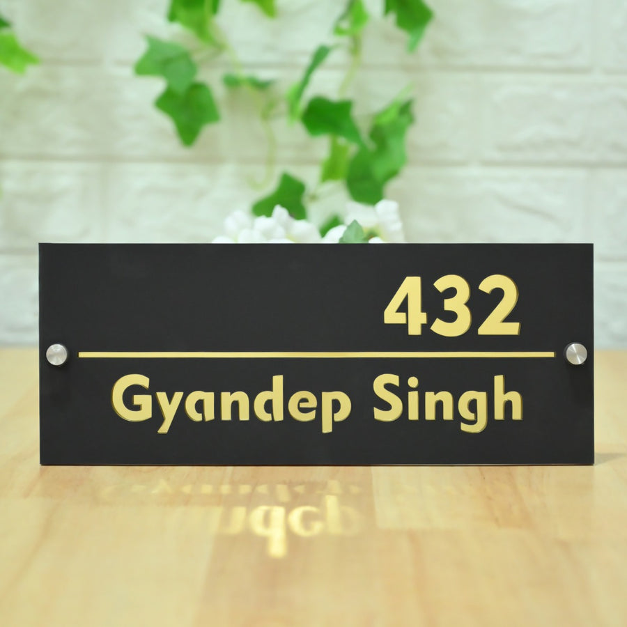 3D Rectangular Classic Design Name Plate