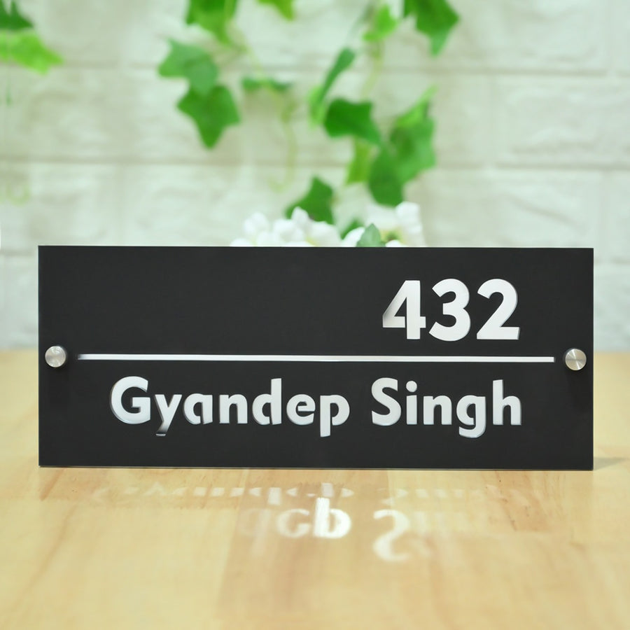 3D Rectangular Classic Design Name Plate