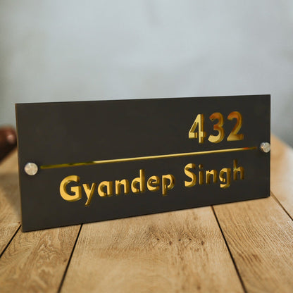 3D Rectangular Classic Design Name Plate