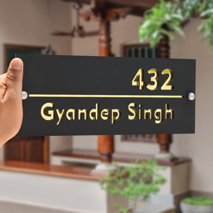 3D Rectangular Classic Design Name Plate