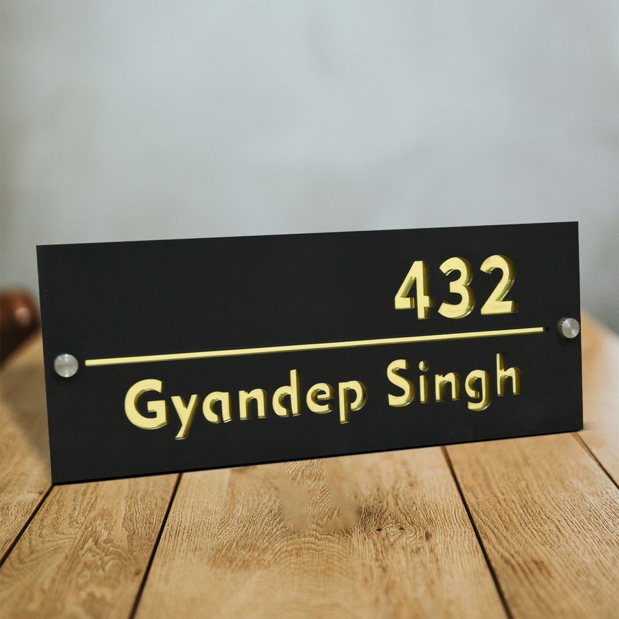 3D Rectangular Classic Design Name Plate