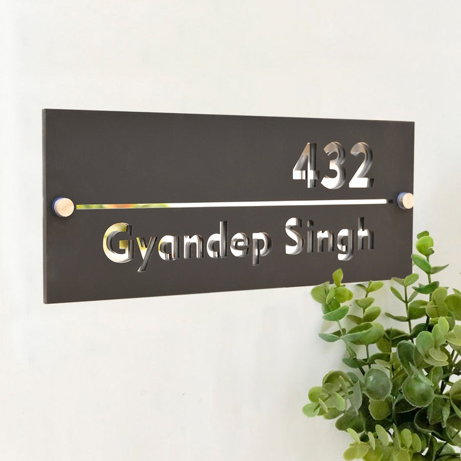 3D Rectangular Classic Design Name Plate