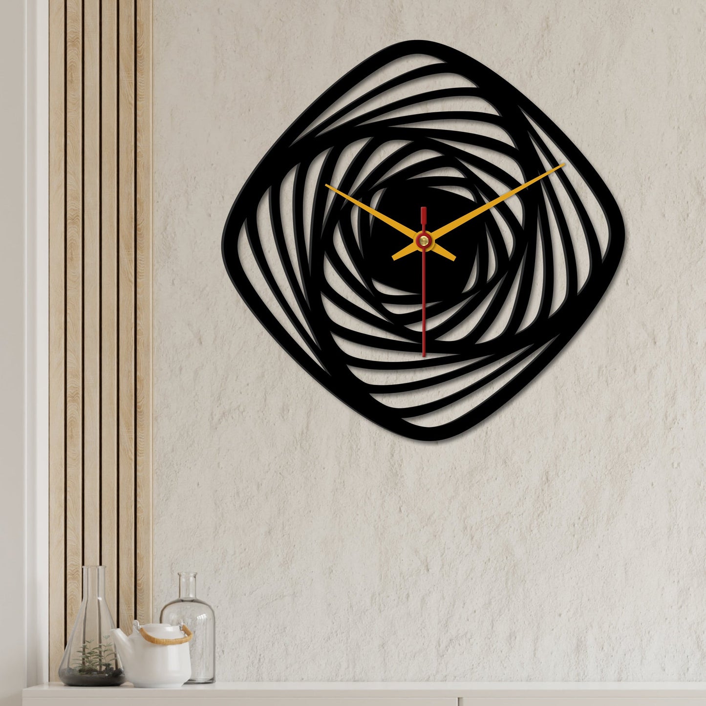 Geometric Shape Wooden Wall Clock