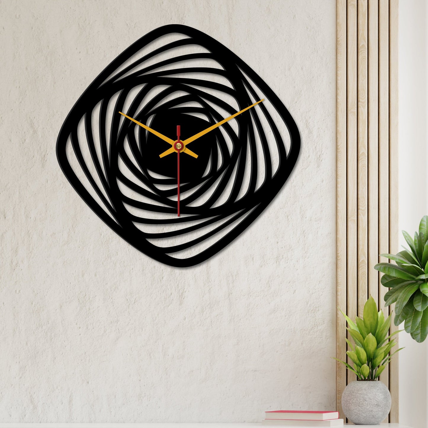 Geometric Shape Wooden Wall Clock