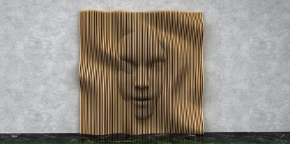 3D Wooden Parametric Face Shape Wall Art