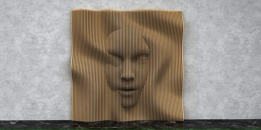 3D Wooden Parametric Face Shape Wall Art