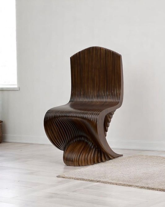 3D Parametric Wavy Design Wooden Chair