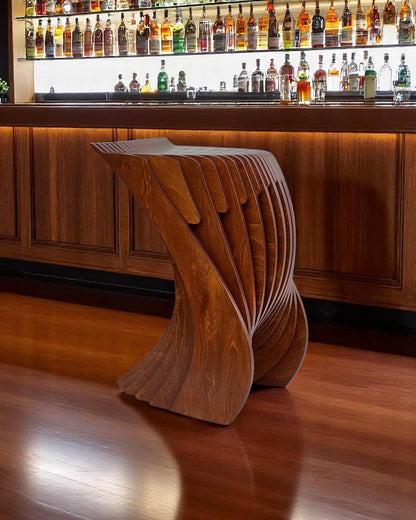 3D Parametric Wavy Design Wooden Stool