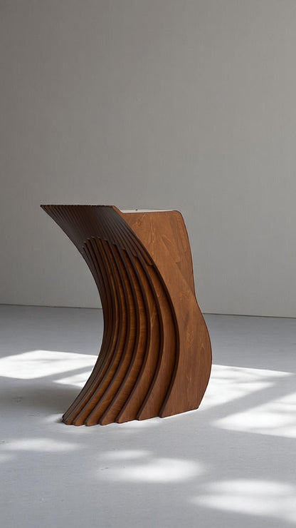 3D Parametric Wavy Design Wooden Stool