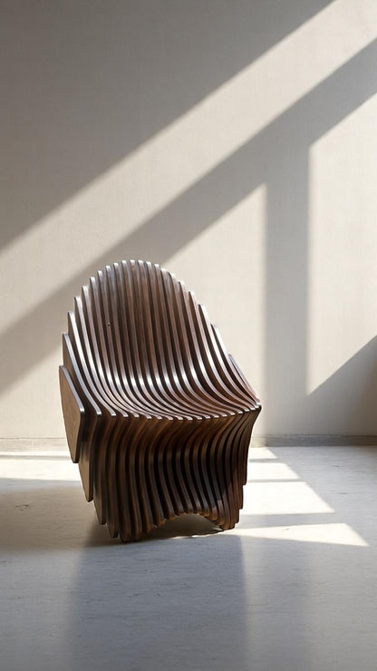 3D Modern Parametric Wavy Wooden Chair