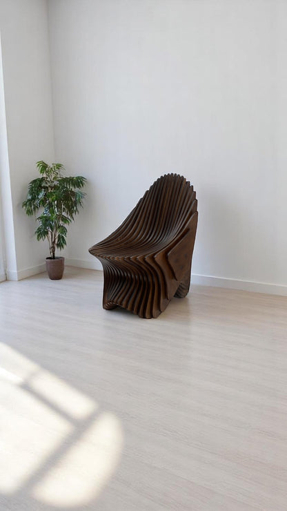 3D Modern Parametric Wavy Wooden Chair