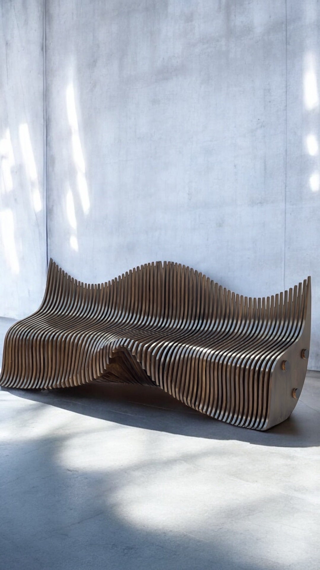 3D Wavy Design Parametric Wooden Bench
