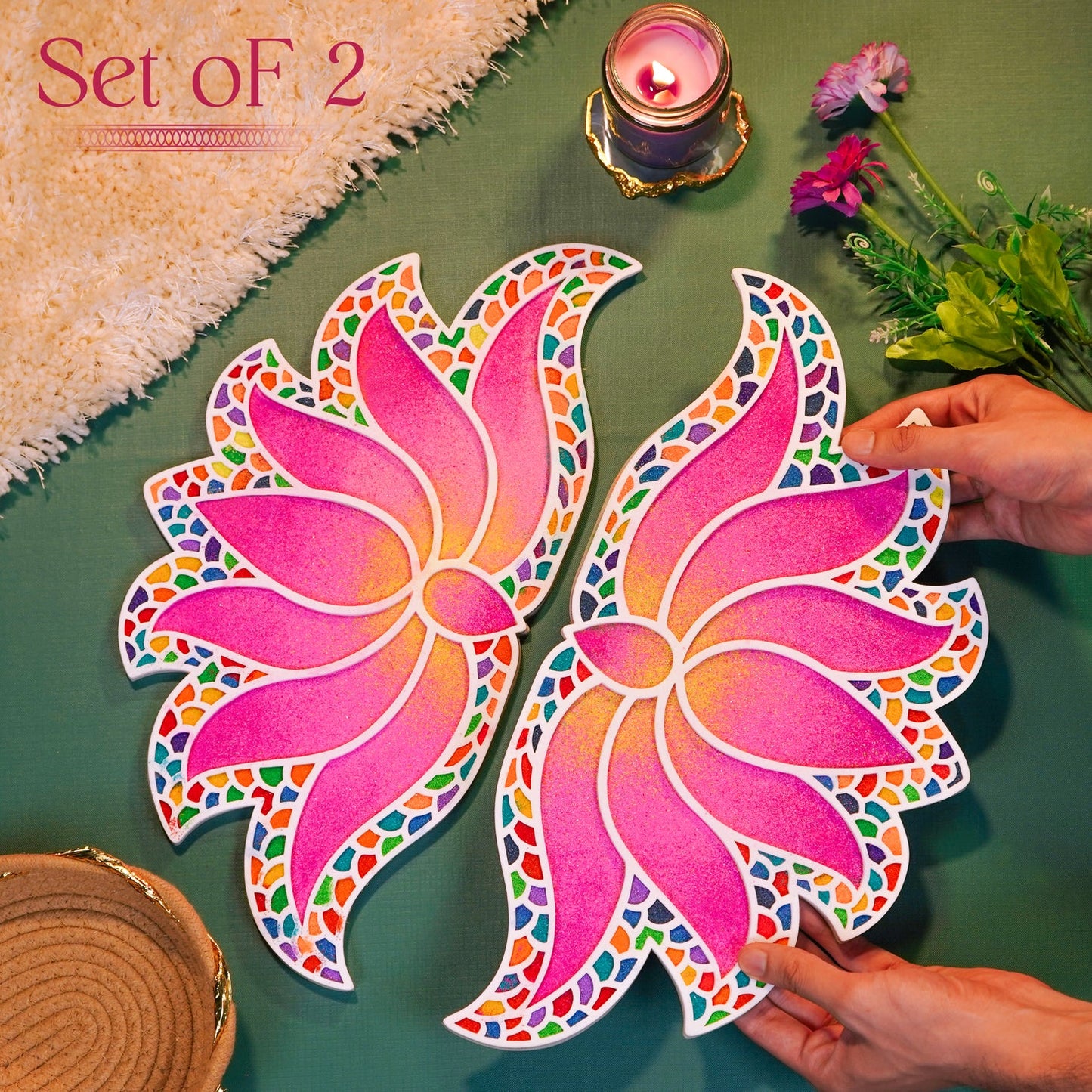 Lotus Design Pre Marked Rangoli