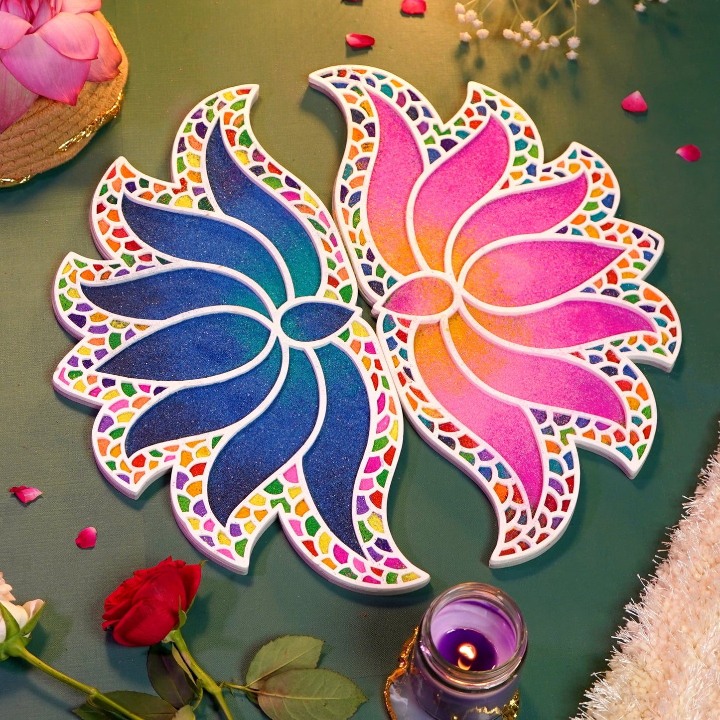 Lotus Design Pre Marked Rangoli