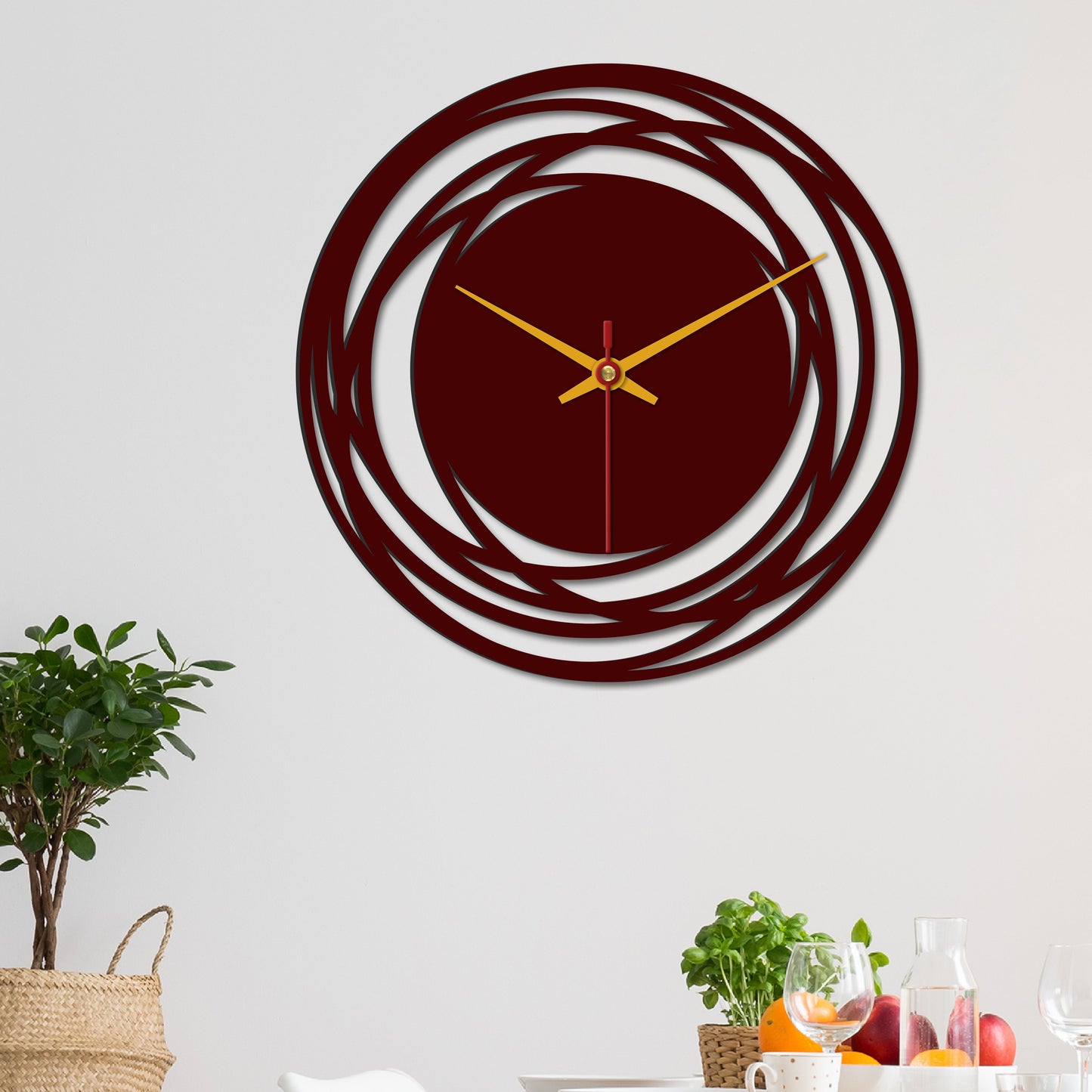 Loops Shape Wooden Wall Clock