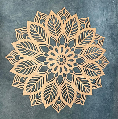 Pre Marked Leaf Design Mandala