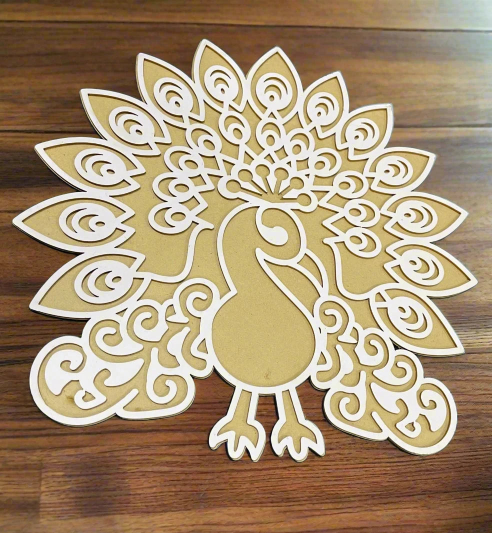 Peacock Design Pre Marked Rangoli