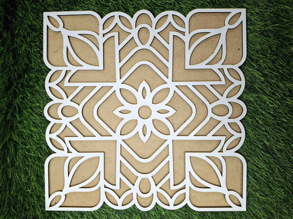 Floral Geometry Design Pre Marked Rangoli