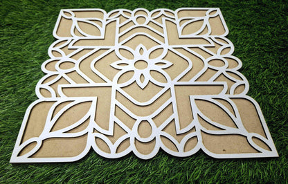 Floral Geometry Design Pre Marked Rangoli