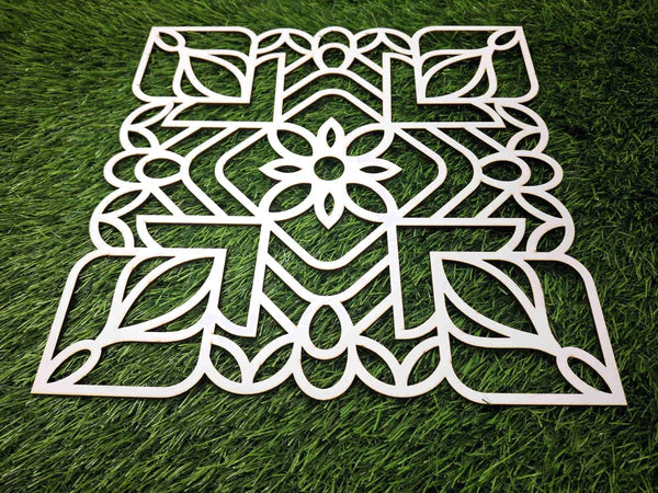 Floral Geometry Design Pre Marked Rangoli