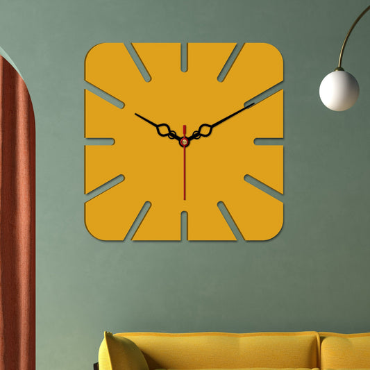 Square Shape Modern Style Wooden Wall Clock