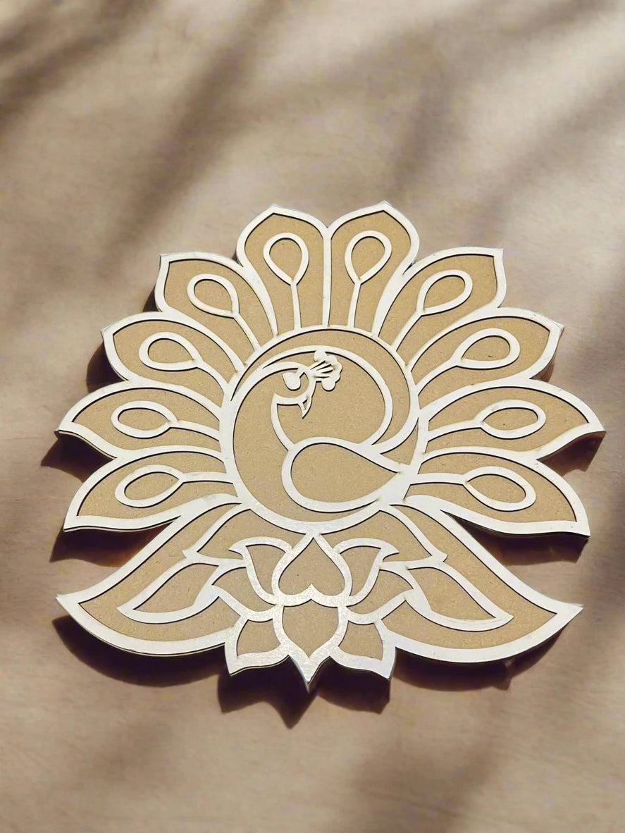 Peacock Design Pre Marked Rangoli