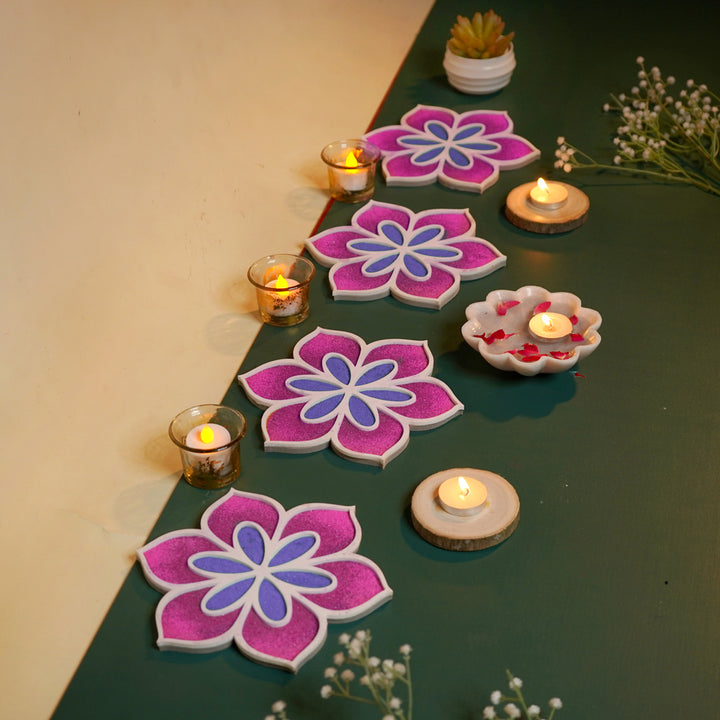 Flower Design Pre Marked Rangoli