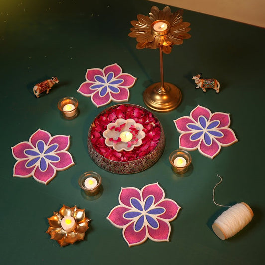 Flower Design Pre Marked Rangoli