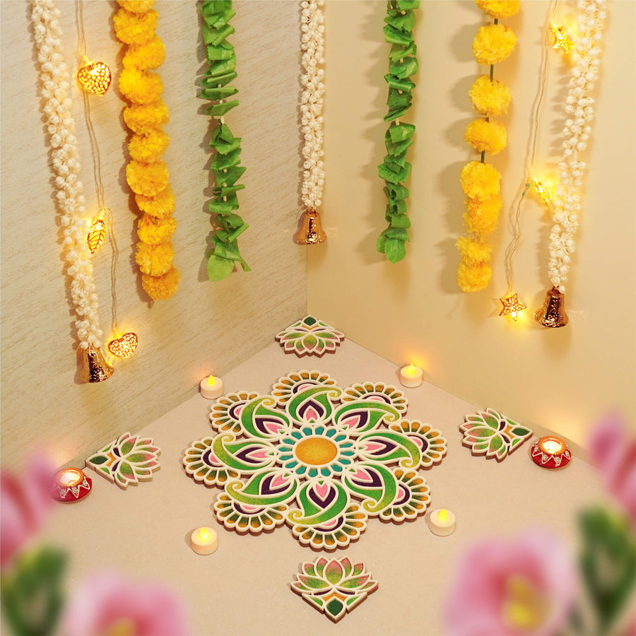 Circular Star Design Pre Marked Rangoli