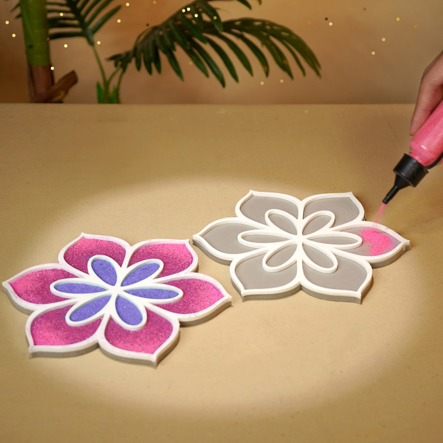 Flower Design Pre Marked Rangoli