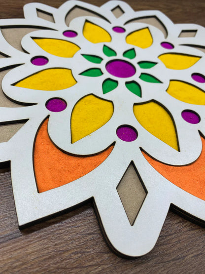 Flower Design Pre Marked Rangoli