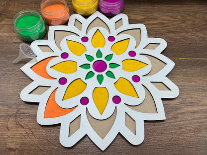 Flower Design Pre Marked Rangoli