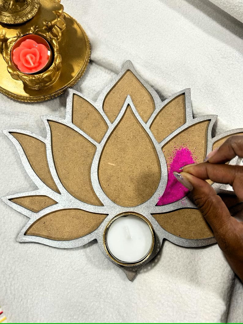 Lotus Design Pre Marked Rangoli