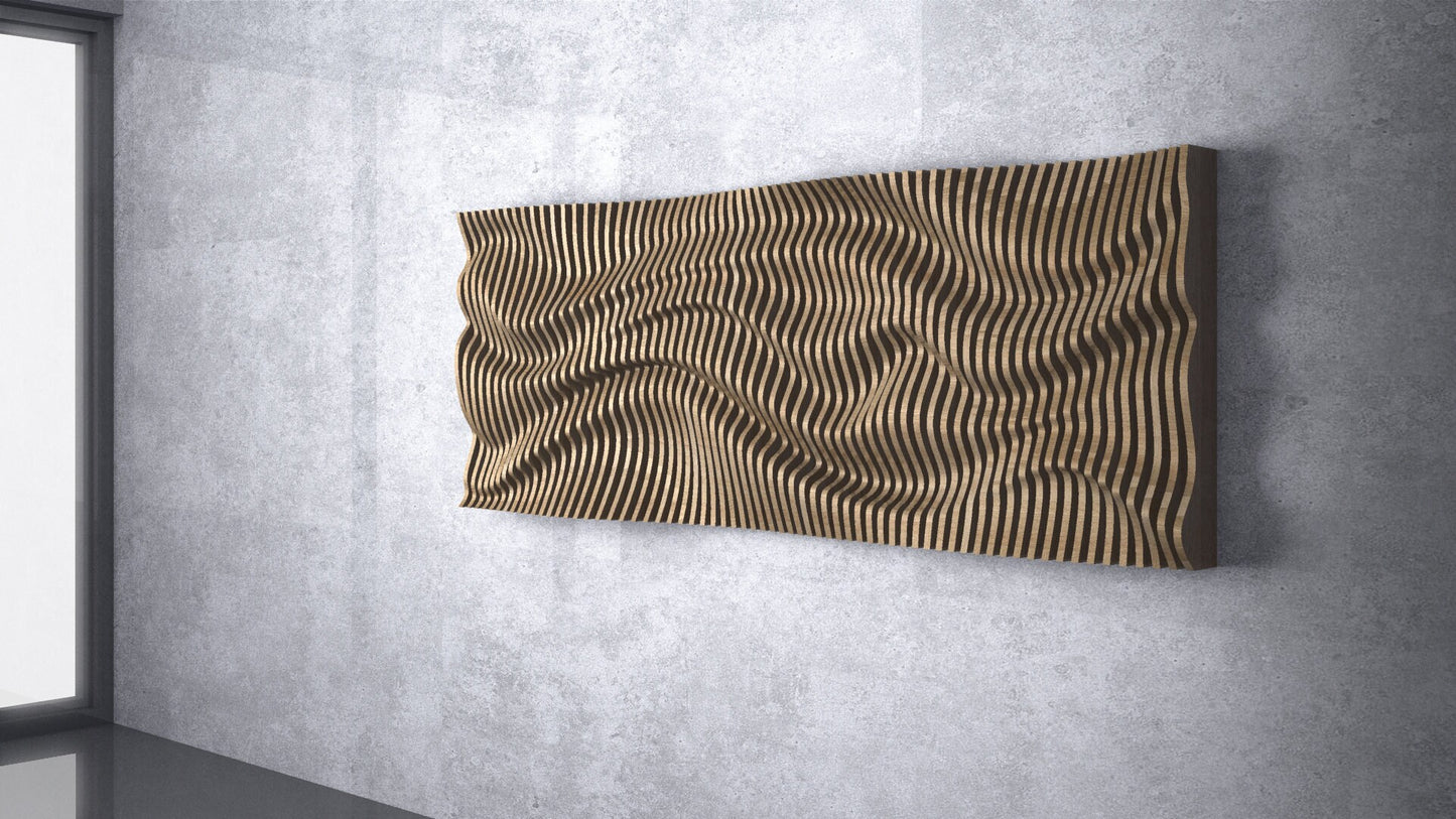 Parametric 3D Wooden Wavy Wall Art