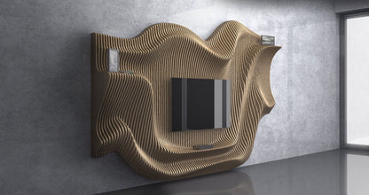 3D Waves Shapes TV Mount Parametric Wall Art