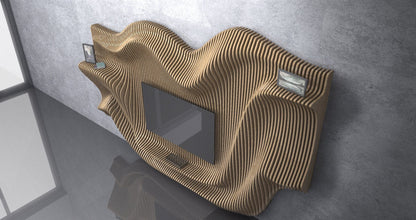 3D Waves Shapes TV Mount Parametric Wall Art