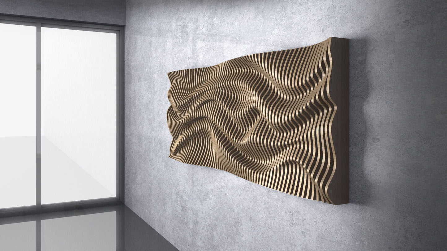 Parametric 3D Wooden Wavy Wall Art